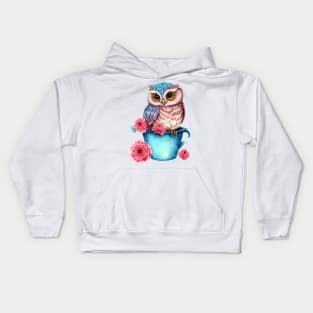 owl Blue Kids Hoodie